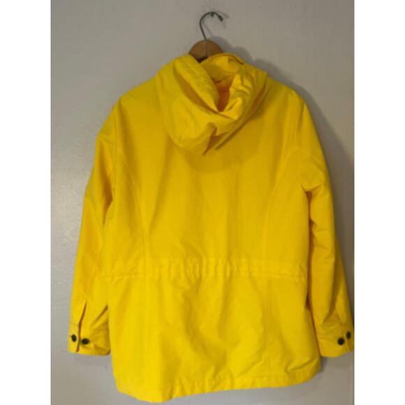 Women's Lands End Yellow Rain Coat Wind Breaker Jacket Coat Size Large - Picture 3 of 6
